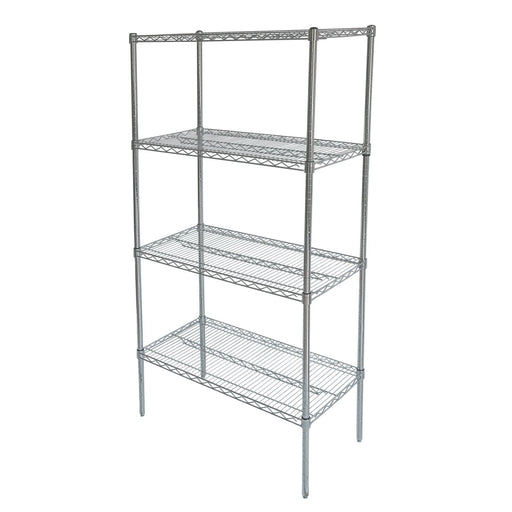 CAC China ACWS-2436S Chrome Plated Wire Shelving Set 36-inches x 24-inches x 72-inches