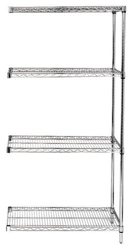 Quantum Storage Solutions AD54-1424C Chrome Wire Shelving Add-On Kit 