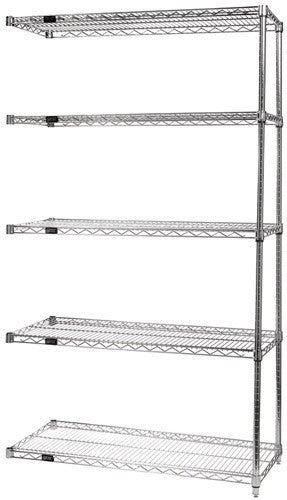 Quantum Storage Solutions AD86-2160C-5 Chrome Wire Shelving Add-On Kit 
