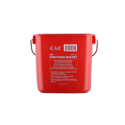 CAC China BTSZ-3R Red Sanitizing Bucket 3 quart