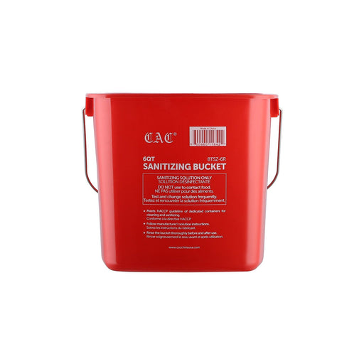 CAC China BTSZ-6R Red Sanitizing Bucket 6 quart
