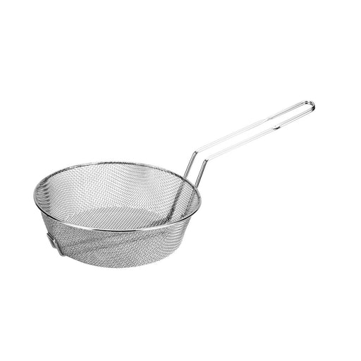 CAC China CBKR-12F 12-inches Diamater Nickel-Plated Metal Round Culinary Basket Fine Mesh