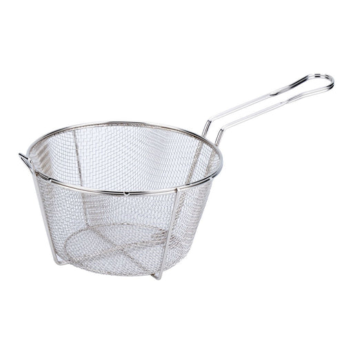 CAC China FBR8-008 8-1/2-inches Diamater Nickel-Plated Metal Round Fry Basket 1/8-inches Mesh