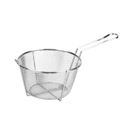 CAC China FBR8-009 9-1/2-inches Diamater Nickel-Plated Metal Round Fry Basket 1/8-inches Mesh