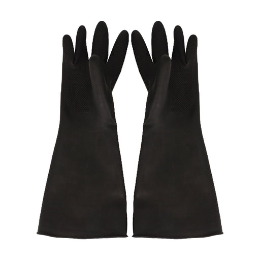 CAC China GLLX-2KL Black Reusable Latex Glove Large