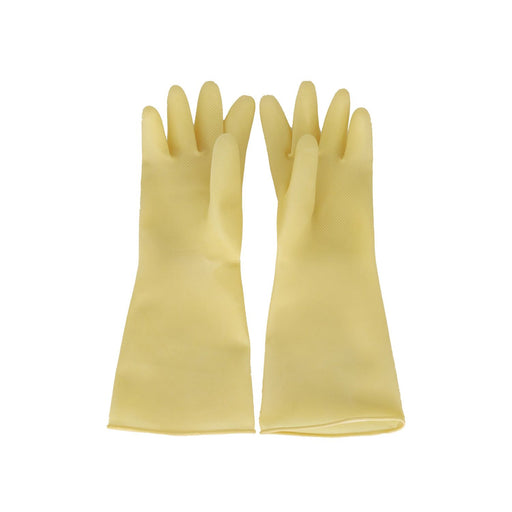 CAC China GLLX-2YS Yellow Reusable Latex Glove Small