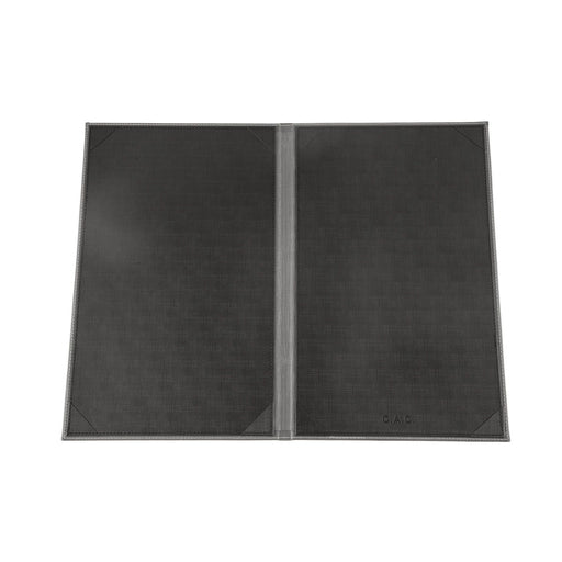 CAC China MCC2-14GY 2-Panel Faux Leather Menu Cover Legal Size 8-1/2-inches x 14-inches Gray
