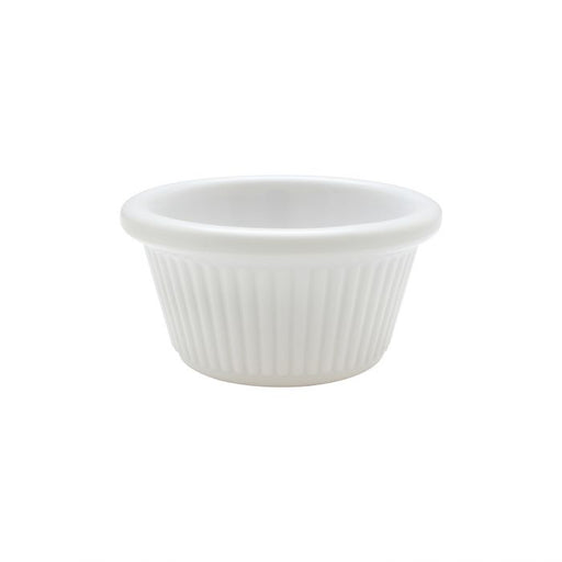 Thunder Group ML509W1R 2 oz, 2 7/8" Fluted Ramekin, White-Retail Pack - Pack Of 12