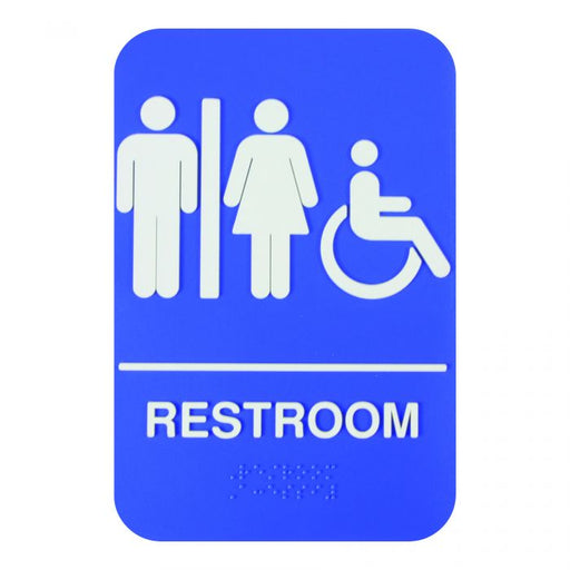 Thunder Group PLIS6960BL 6" X 9" Information Sign With Braille, Restroom/Accessible