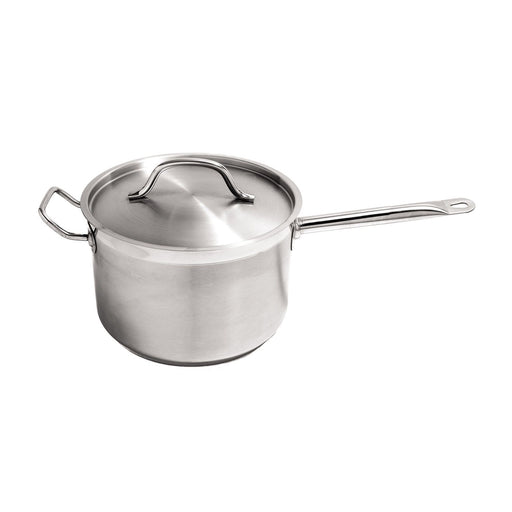 CAC China S3AP-10H Saucepan Stainless Steel with Help Handle and Lid 10 quart