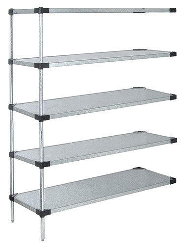 Quantum Storage Solutions AD63-2436SG-5 Galvanized Solid Shelving Add-On Kit 