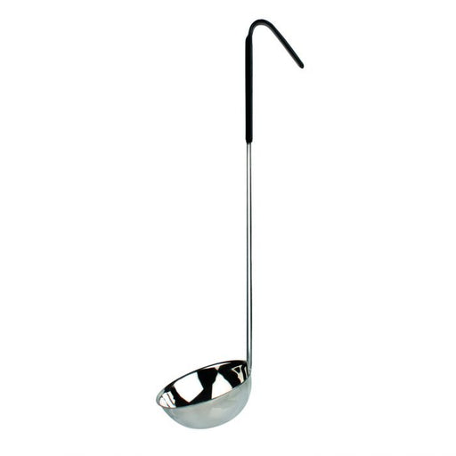 Thunder Group SLOL206 6 oz, One Piece Color Coded Ladle, Black Handle, Stainless Steel