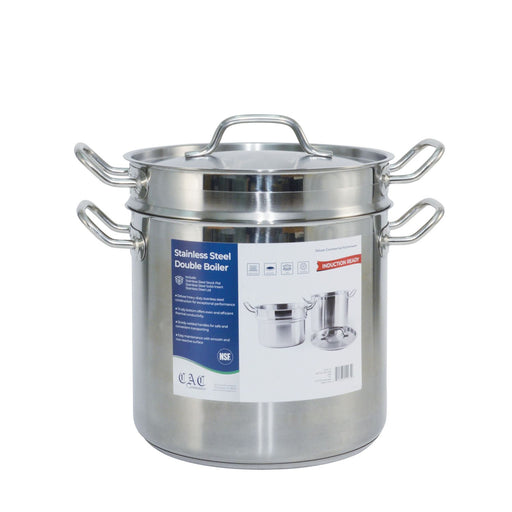CAC China SPDB-12S Double Boiler Set Stainless Steel 12 quart