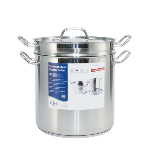 CAC China SPDB-16S Double Boiler Set Stainless Steel 16 quart