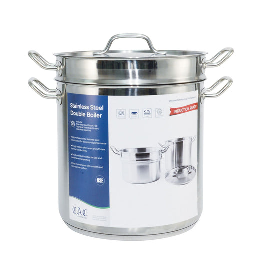 CAC China SPDB-20S Double Boiler Set Stainless Steel 20 quart
