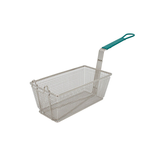 CAC China SPFB-5 Fry Basket Nickel-Plate 13x6-3/4x5-1/8-inches with Front Hook Green Handle