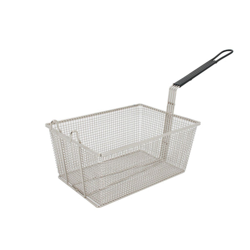 CAC China SPFB-6 Fry Basket Nickel-Plate 13-3/8x9-1/2x6-1/4-inches with Front Hook Black Handle