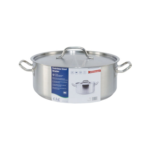 CAC China SSBZ-15 Brazier Stainless Steel with Lid 15 quart