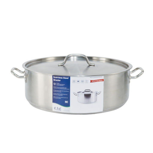 CAC China SSBZ-25 Brazier Stainless Steel with Lid 25 quart