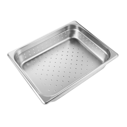 CAC China SSPH-25-2P Half Size 2-1/2-inches Height Perforated Steam Table Pan 25 Gauge
