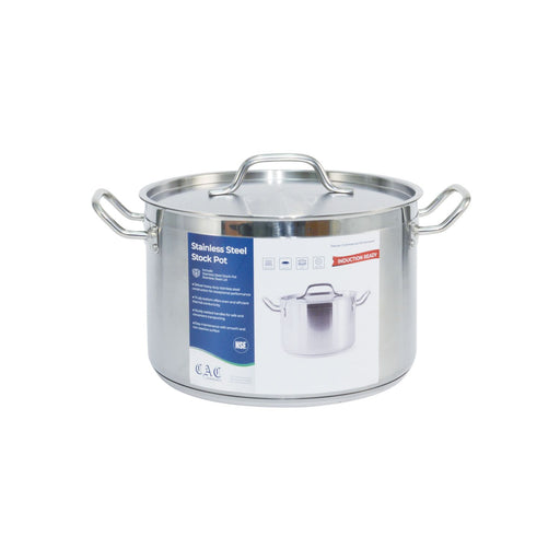 CAC China STKP-12 Stock Pot Stainless Steel with Lid 12 quart