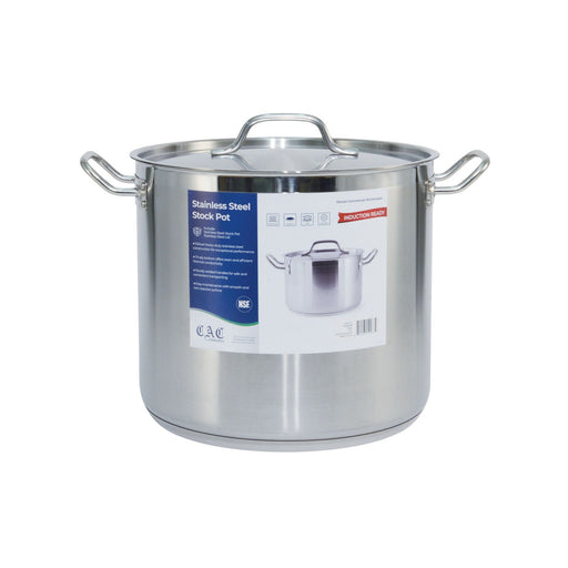 CAC China STKP-20 Stock Pot Stainless Steel with Lid 20 quart