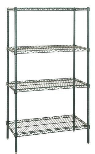 Quantum Storage Solutions WR74-2172P Epoxy Coated, Green Wire Shelving Starter Kit 