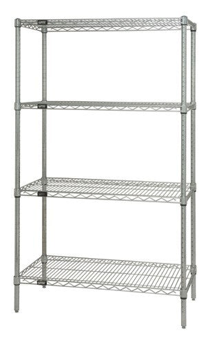 Quantum Storage Solutions WR74-2436S Stainless Wire Shelving Starter Kit 