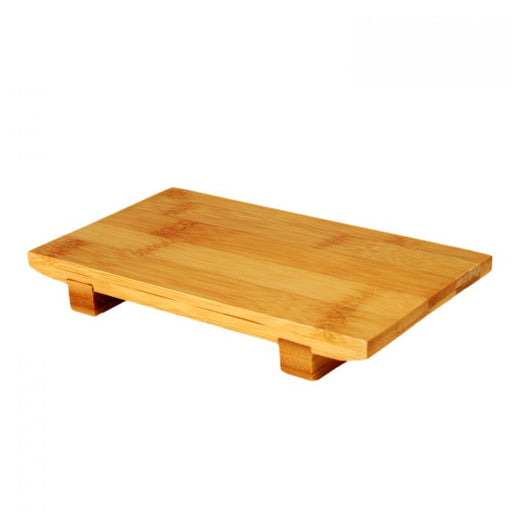 Thunder Group WSPB001 8 1/2" X 4 3/4" X 1 1/4" Bamboo Sushi Plate Small