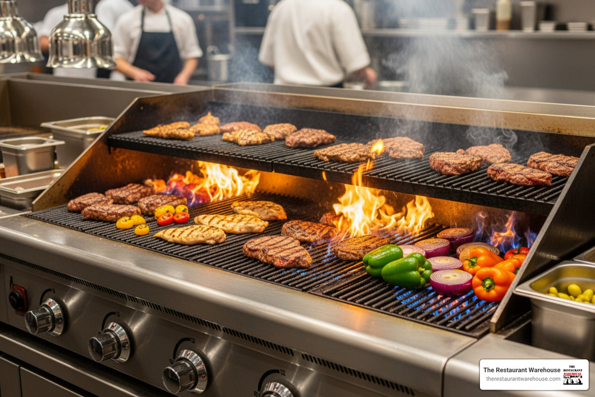 Commercial gas grill stainless steel restaurant