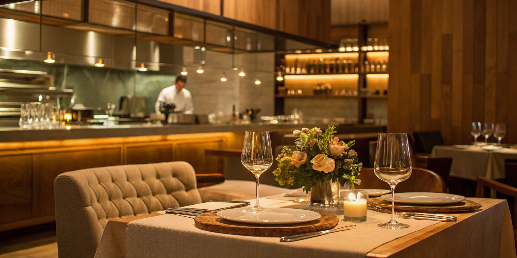 Upscale NYC restaurant with a well-stocked kitchen, equipped by a professional supply store.