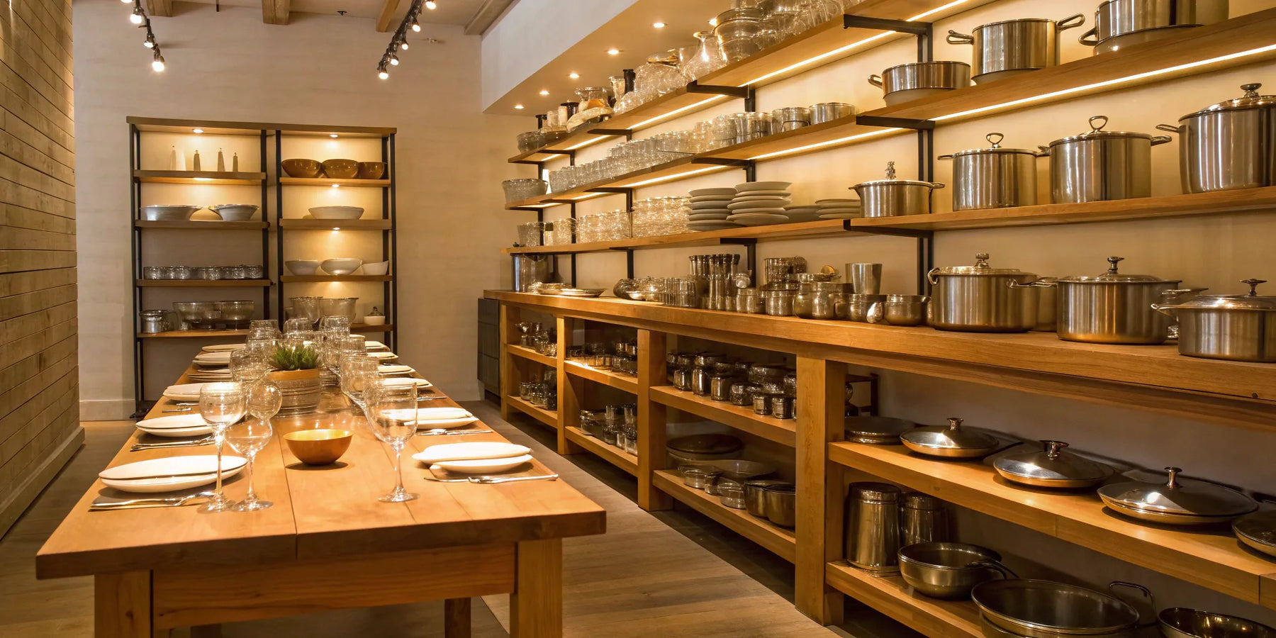 Denver restaurant supply store with shelves of professional cookware and dining equipment.
