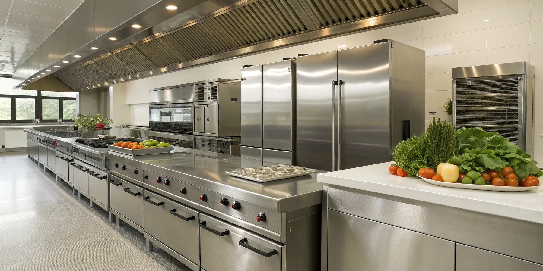 Commercial kitchen equipment at a restaurant supply store in Salt Lake City.