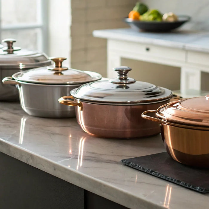 Essential stove pot types for every kitchen, from saucepans to large stock pots.