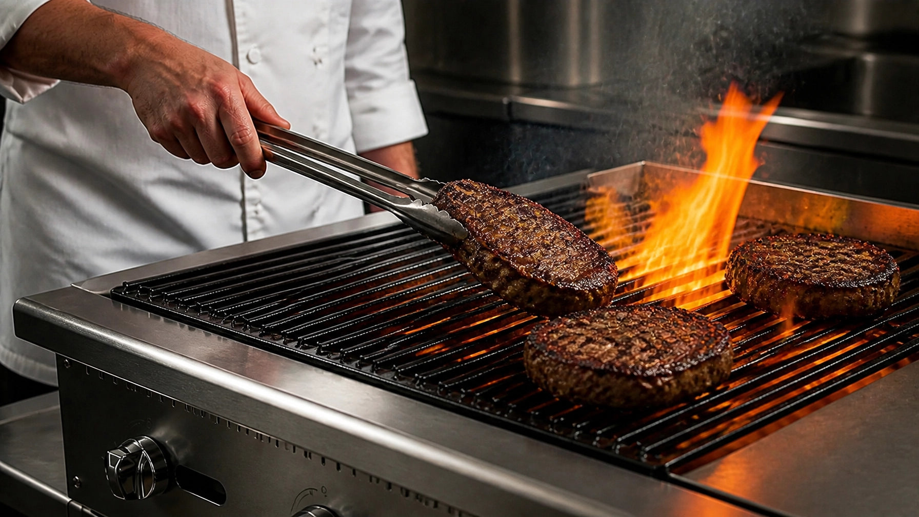 How to season a commercial charbroiler — cast iron grates with polymerized oil seasoning on an Atosa ATRC radiant charbroiler