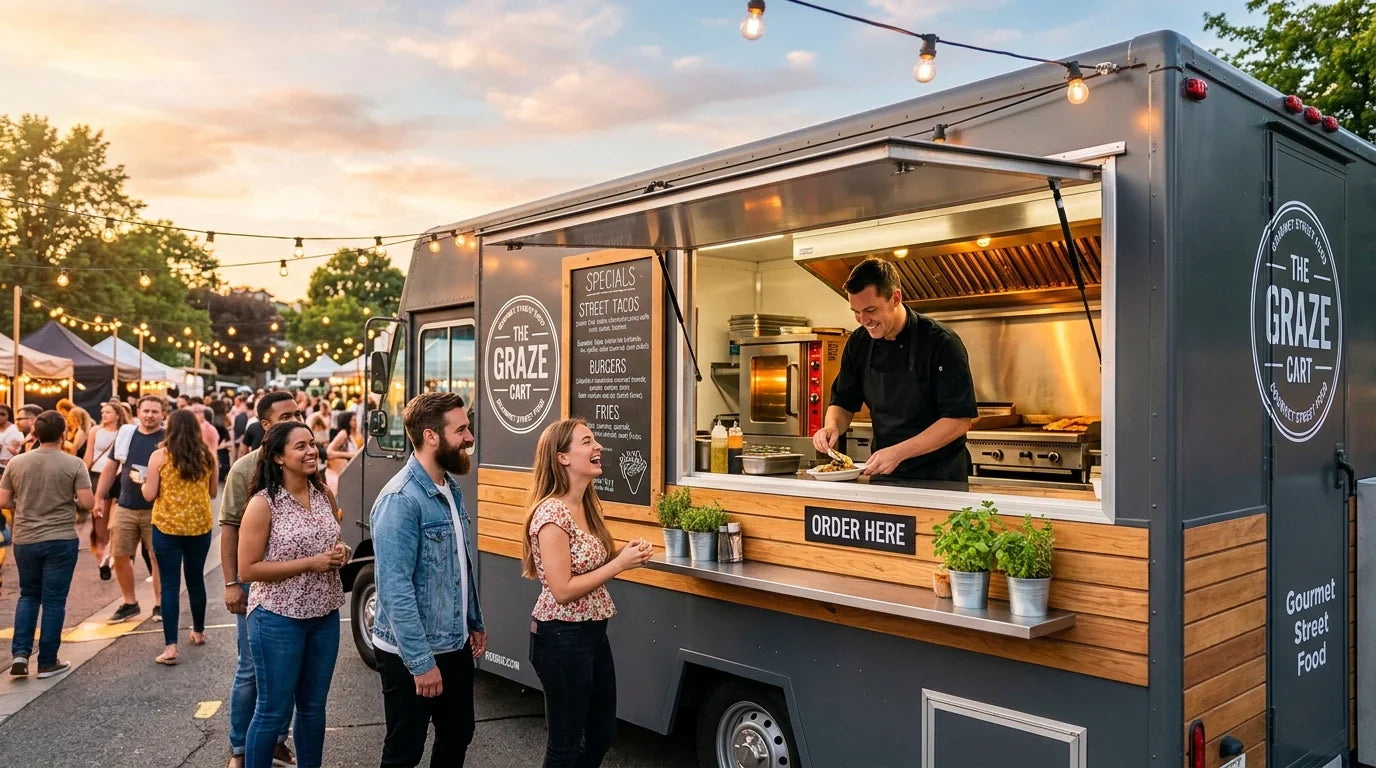 Modern Food Truck at Street Food Festival