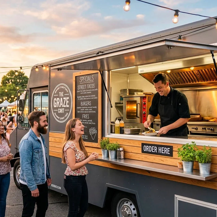 Modern Food Truck at Street Food Festival