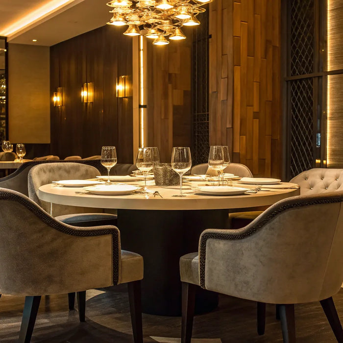 A modern restaurant's smart table and chairs design for optimal layout and style.