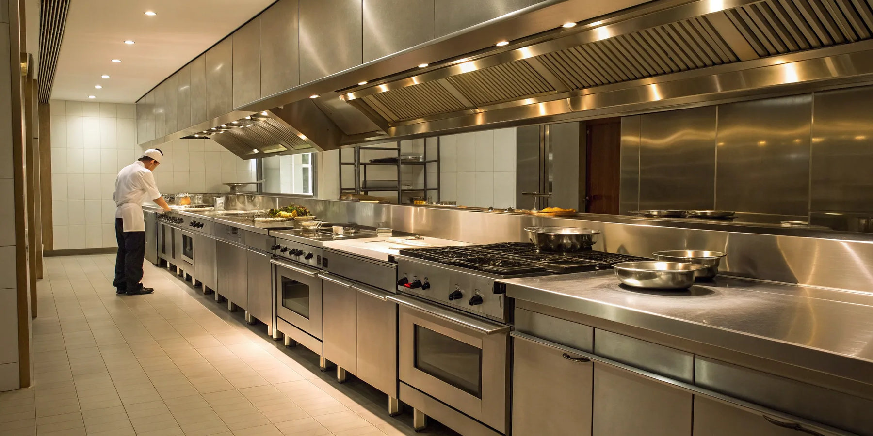 A new NYC commercial kitchen with quality stainless steel restaurant equipment ready for service.