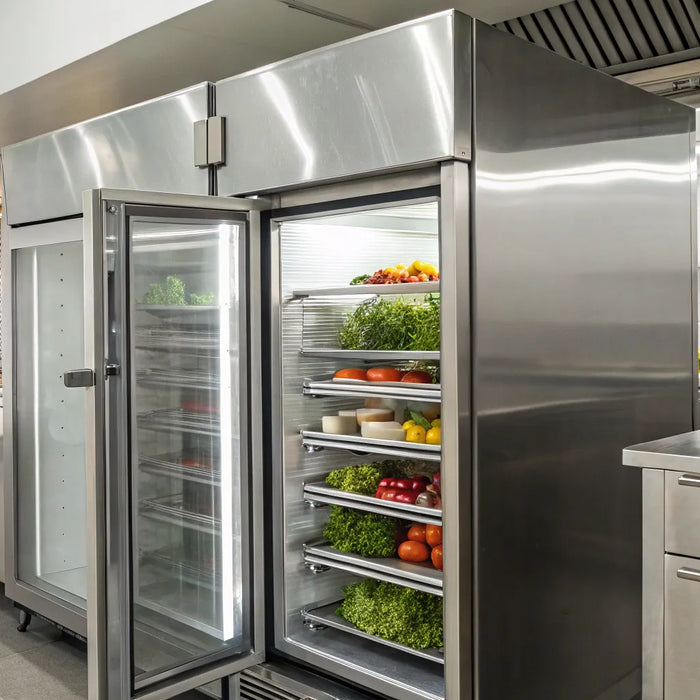 Atosa 1-door freezer with stainless steel design.
