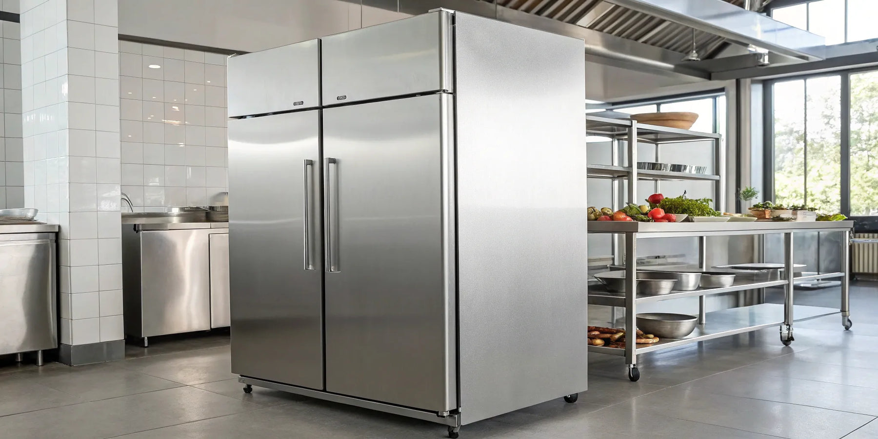 Atosa 2-door stainless steel freezer.