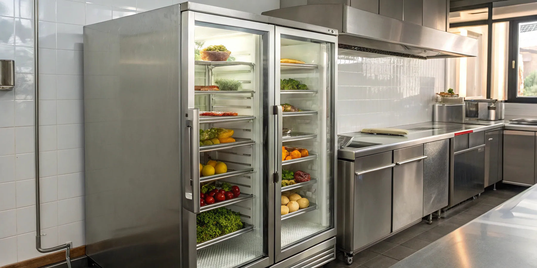 Atosa 2-door glass freezer.