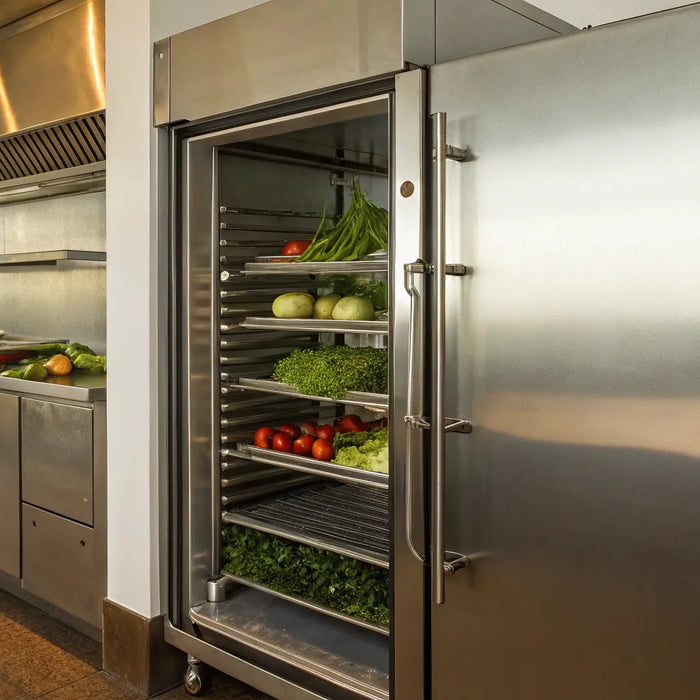 Atosa MCF8703ES freezer with adjustable shelves.