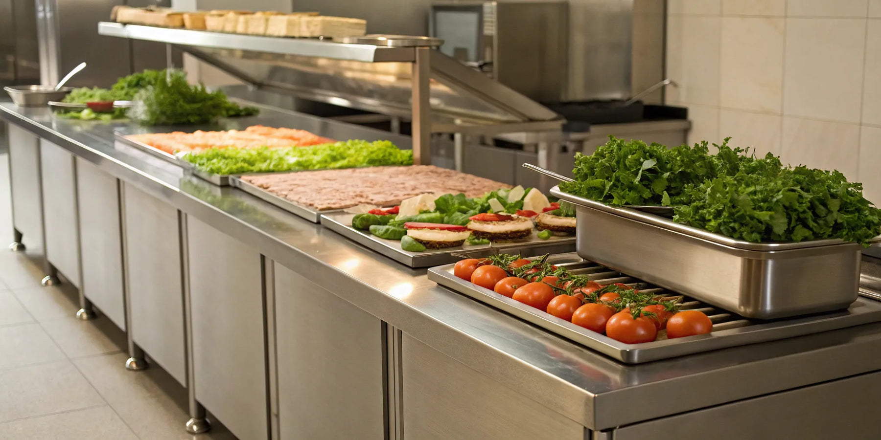 27-inch sandwich prep table with ingredients.