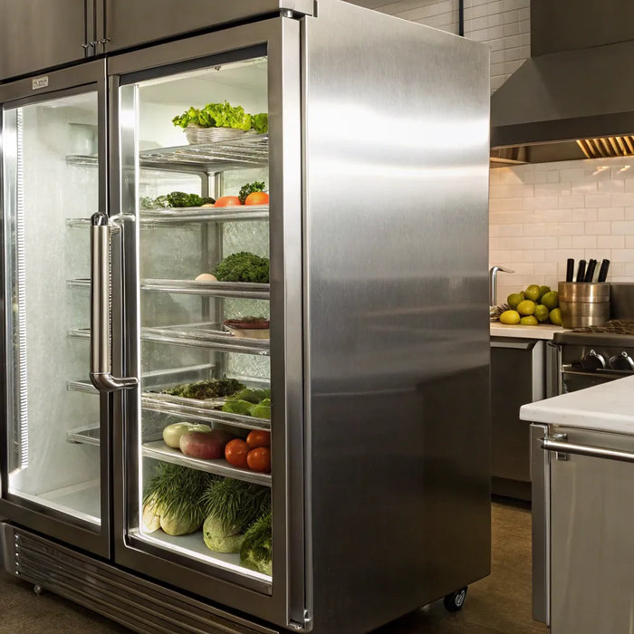 36" commercial refrigerator with organized shelves.