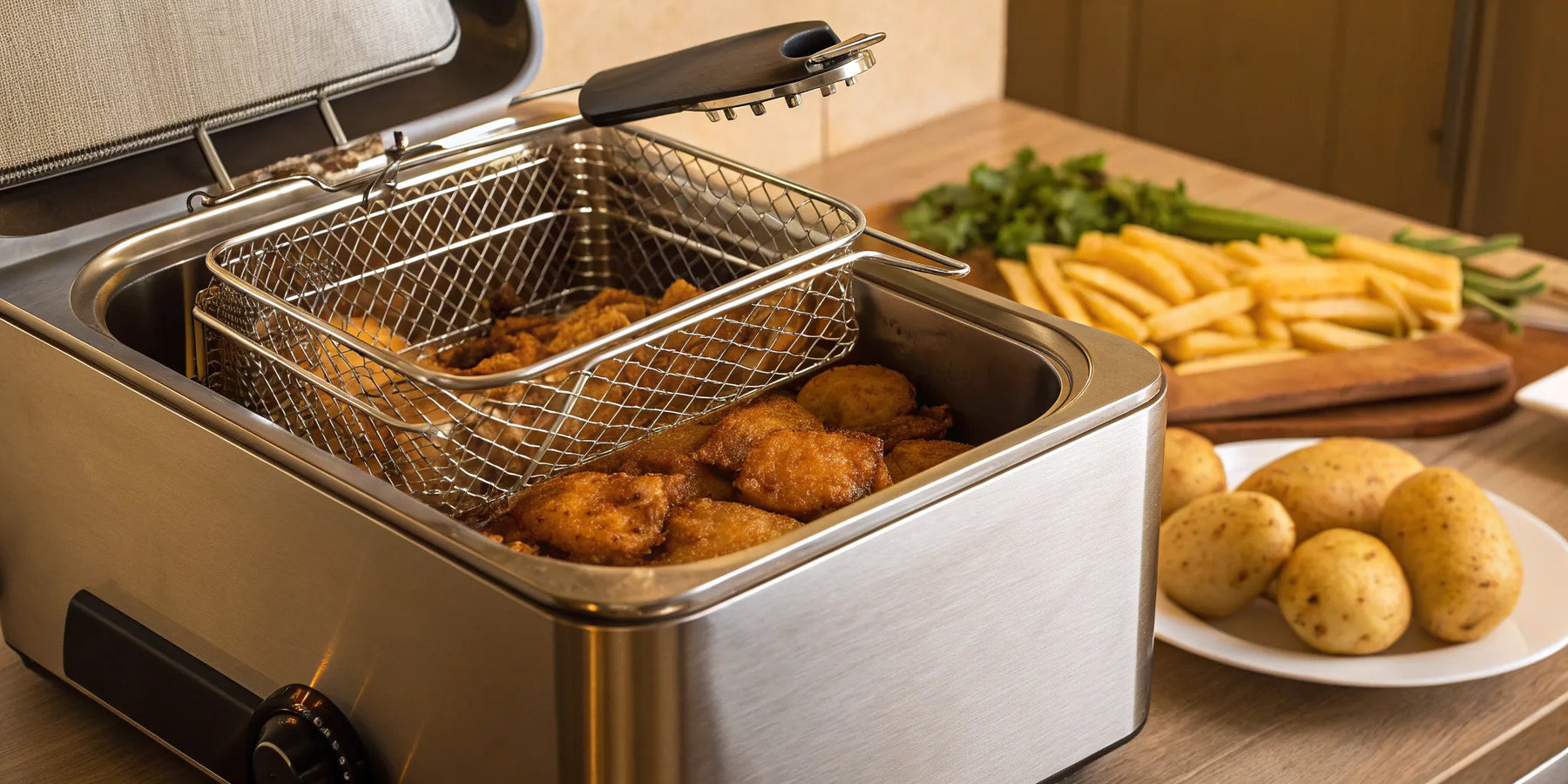 Commercial deep fryer for sale.