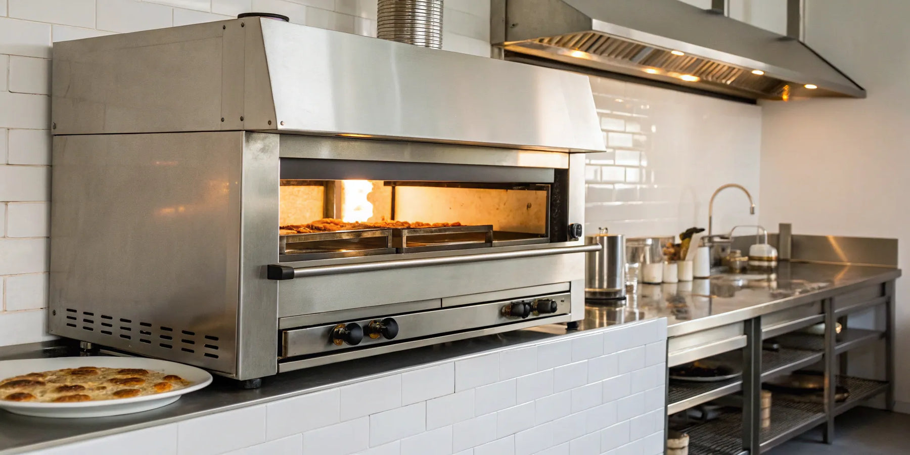 Shiny stainless steel restaurant oven for sale.