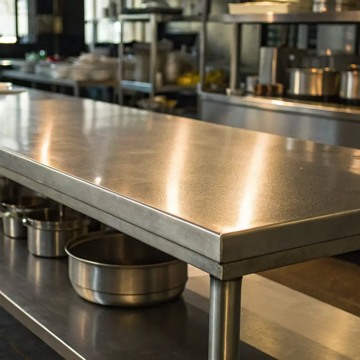 30x96 stainless steel table with undershelf.