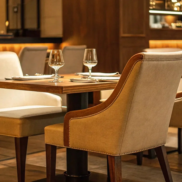 Stylish restaurant chairs.