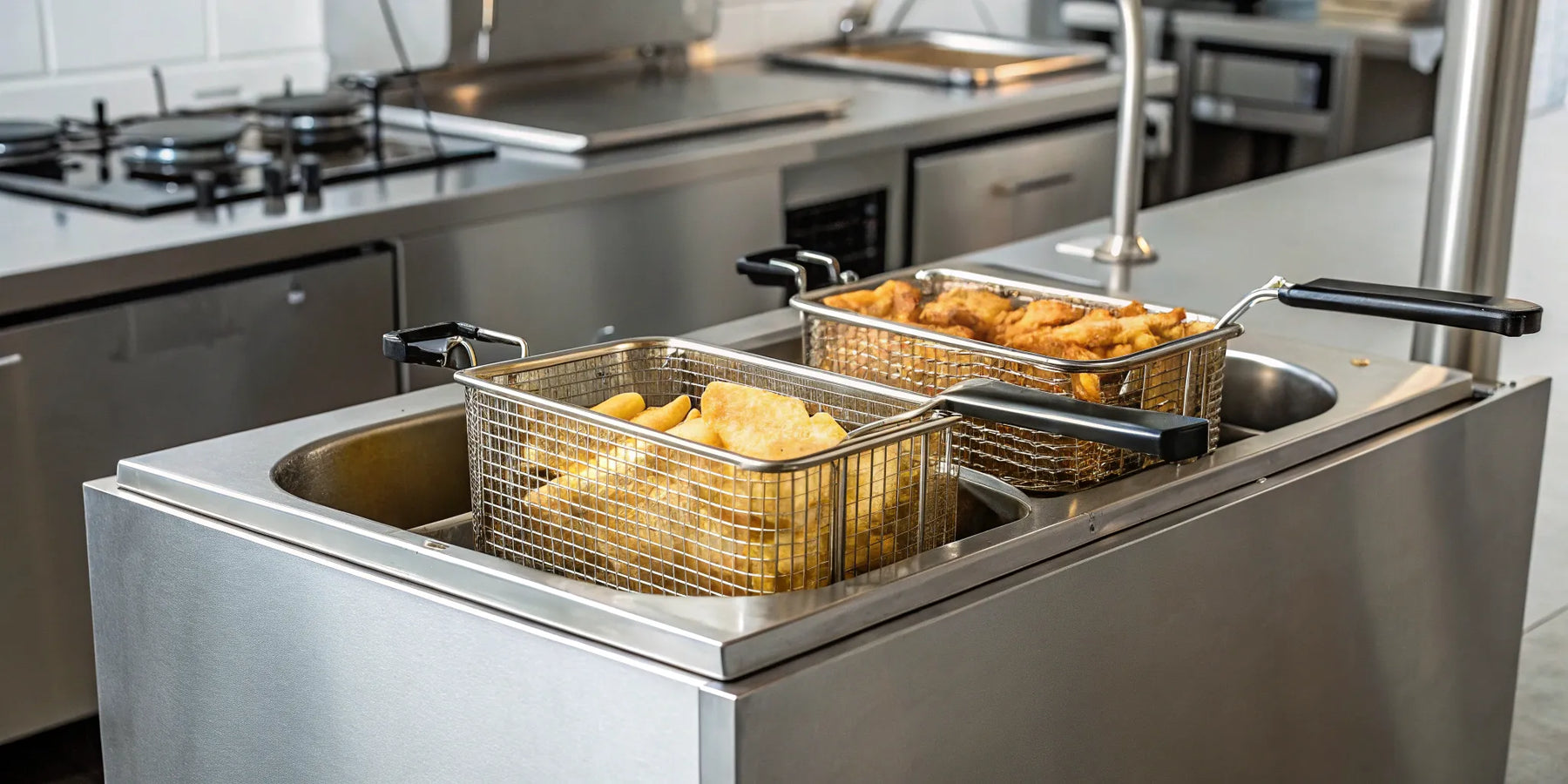 Commercial deep fryer for sale.